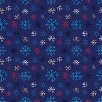 naadloos patroon met wit sneeuwvlokken tegen blauw achtergrond vector