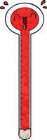 retro grunge structuur tekenfilm thermometer vector