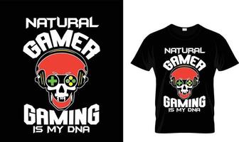 natuurlijk gamer gaming..t-shirt ontwerp sjabloon vector