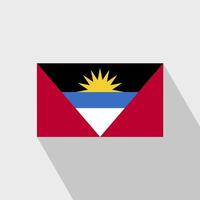 antigua en Barbuda vlag lang schaduw ontwerp vector