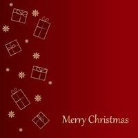 Kerstmis groet kaart met hangende goud cadeaus Aan rood background.merry Kerstmis concept ansichtkaart. vector illustratie