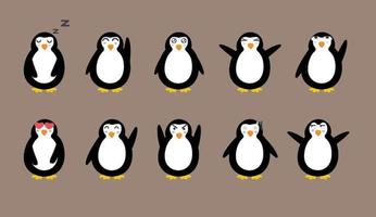 pinguïn tekenset vector