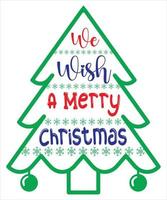 wij wens een vrolijk Kerstmis overhemden afdrukken sjabloon, Kerstmis lelijk sneeuw de kerstman clouse nieuw jaar vakantie snoep de kerstman hoed vector illustratie voor Kerstmis hand- beletterd