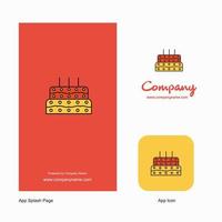 verjaardag taart bedrijf logo app icoon en plons bladzijde ontwerp creatief bedrijf app ontwerp elementen vector