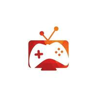 gamepad en TV, Speel spel icoon. spel en TV logo ontwerp vector