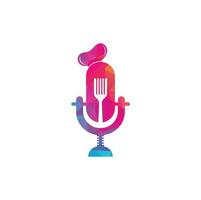 chef podcast logo ontwerp sjabloon. chef onderwijs logo ontwerp vector