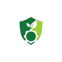uitrusting blad vector logo ontwerp. groen eco energie, technologie en industrie.