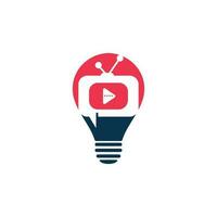 creatief babbelen TV lamp vorm concept logo ontwerp. praten tonen logo ontwerp. vector