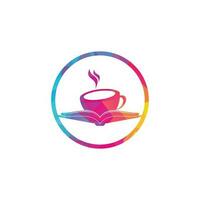 koffie boek vector logo ontwerp. thee boek op te slaan iconisch logo.