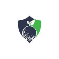 golf bladeren logo sjabloon. golf bal en bladeren, golf bal en sport logo vector