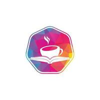 koffie boek vector logo ontwerp. thee boek op te slaan iconisch logo.