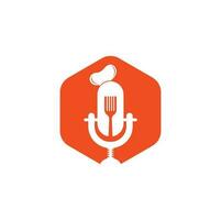 chef podcast logo ontwerp sjabloon. chef onderwijs logo ontwerp vector