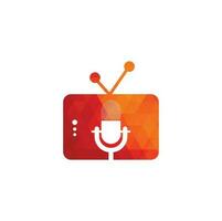 TV podcast vector logo ontwerp. televisie podcast icoon. digitaal video podcast logo concept.