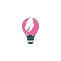 veer lamp logo ontwerp. inspireren auteur logo ontwerp. onderwijs en publicatie logo concept. vector
