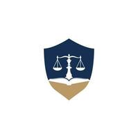 wet onderwijs logo ontwerp. vector Weegschaal en Open boek logo combinatie.