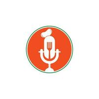 chef podcast logo ontwerp sjabloon. chef onderwijs logo ontwerp vector