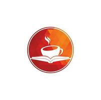 koffie boek vector logo ontwerp. thee boek op te slaan iconisch logo.