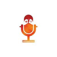 gamepad en podcast logo ontwerp sjabloon . spel en podcast logo icoon vector