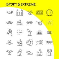 sport en extreem hand- getrokken pictogrammen reeks voor infographics mobiel uxui uitrusting en afdrukken ontwerp omvatten Amerikaans voetbal bal netto sport Amerikaans voetbal spel sport Amerikaans voetbal icoon reeks vector