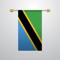 Tanzania hangende vlag vector