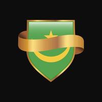 mauritania vlag gouden insigne ontwerp vector