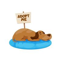 adopteren een hond, verdwaald huisdieren adoptie, helpen liefdadigheid vector