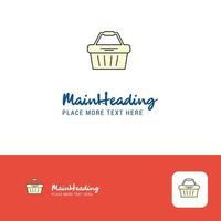 creatief mand logo ontwerp vlak kleur logo plaats voor slogan vector illustratie