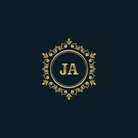 brief ja logo met luxe goud sjabloon. elegantie logo vector sjabloon.