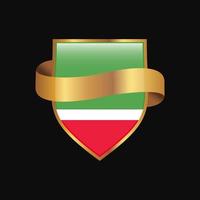 Tsjetsjeens republiek vlag gouden insigne ontwerp vector