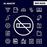 olie industrie lijn icoon pak voor ontwerpers en ontwikkelaars pictogrammen van gewicht schaal weging dok fabriek industrie lifter productie vector