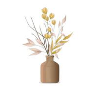 delicaat en elegant samenstelling van vaas bloemen vector