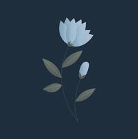 delicaat blauw bloem Aan een donker achtergrond vector