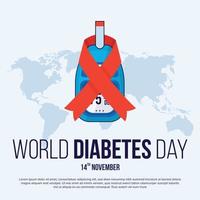 wereld diabetes dag sociaal media ontwerp post suiker bloed test vector