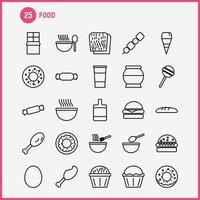 voedsel lijn pictogrammen reeks voor infographics mobiel uxui uitrusting en afdrukken ontwerp omvatten bbq vlees voedsel maaltijd oven Koken voedsel maaltijd verzameling modern infographic logo en pictogram vector