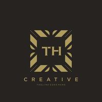 th eerste brief luxe ornament monogram logo sjabloon vector