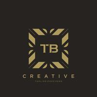 tb eerste brief luxe ornament monogram logo sjabloon vector