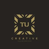 tu eerste brief luxe ornament monogram logo sjabloon vector