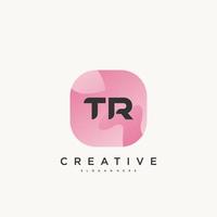 tr eerste brief logo icoon ontwerp sjabloon elementen met Golf kleurrijk kunst. vector