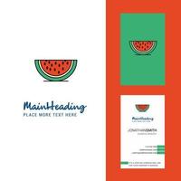 water meloen creatief logo en bedrijf kaart verticaal ontwerp vector