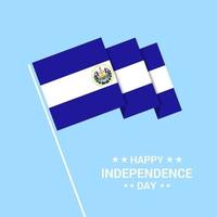 el Salvador onafhankelijkheid dag typografisch ontwerp met vlag vector
