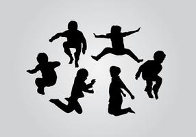 Jump Kids Silhouette Vectors