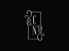 brief cn luxe logo, premie cn nc logo icoon ontwerp vector