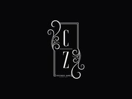 brief cz luxe logo, premie cz zc logo icoon ontwerp vector