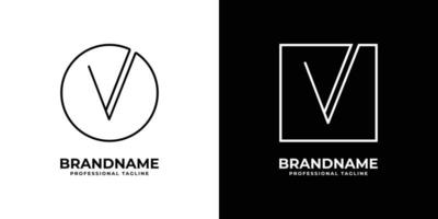 modern brief v cirkel logo, uniek brief v plein logo. vector