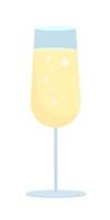 glas van Champagne semi vlak kleur vector voorwerp. bewerkbare element. vol formaat item Aan wit. drinken alcohol en dranken gemakkelijk tekenfilm stijl illustratie voor web grafisch ontwerp en animatie