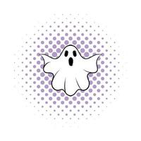 halloween geest icoon, comics stijl vector