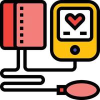 bloed druk hart gezondheidszorg medisch - gevulde schets icoon vector