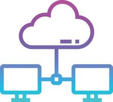 wolk systeem computer connectiviteit lan - helling icoon vector