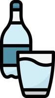 drinken water fles glas drank - gevulde schets icoon vector