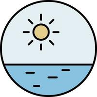 patrijspoort, cirkel, zon, zee kleur icoon vector